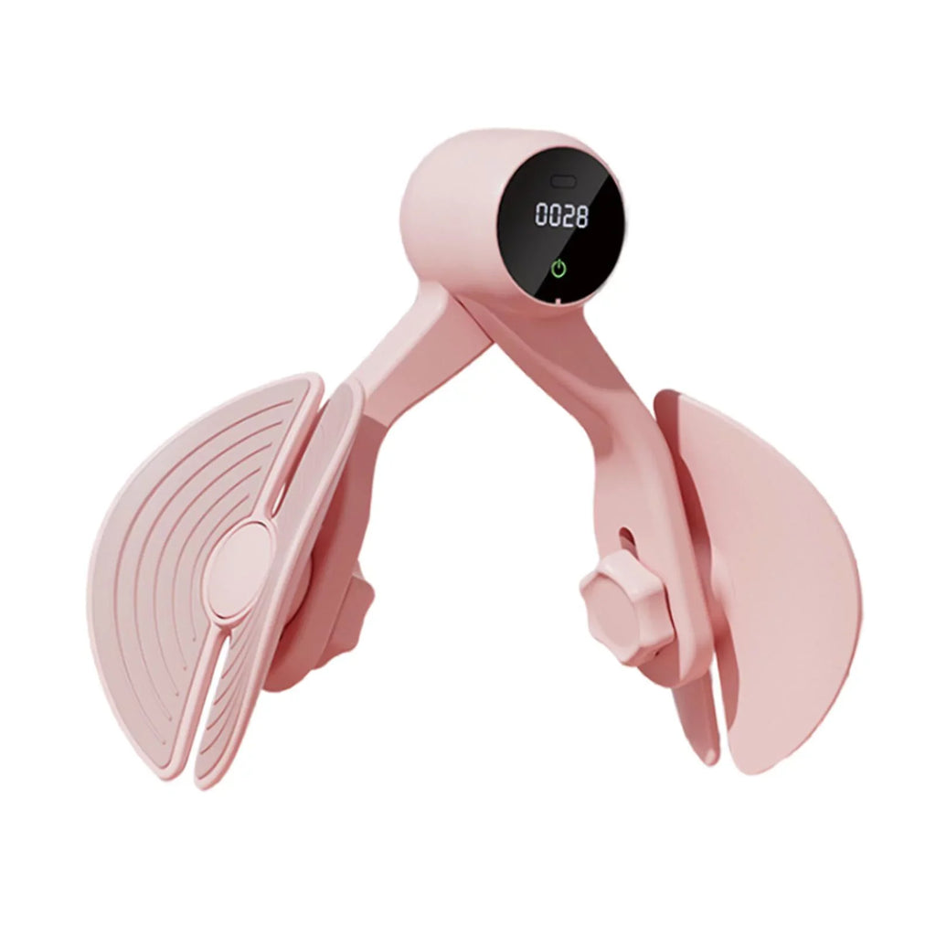 Inner Thigh Exerciser, Hip Trainer with Counter, Leg Machine Thigh Muscle Strengthening, Workout Home Gym Compact, Hip Thigh Exerciser Trimmer Pink