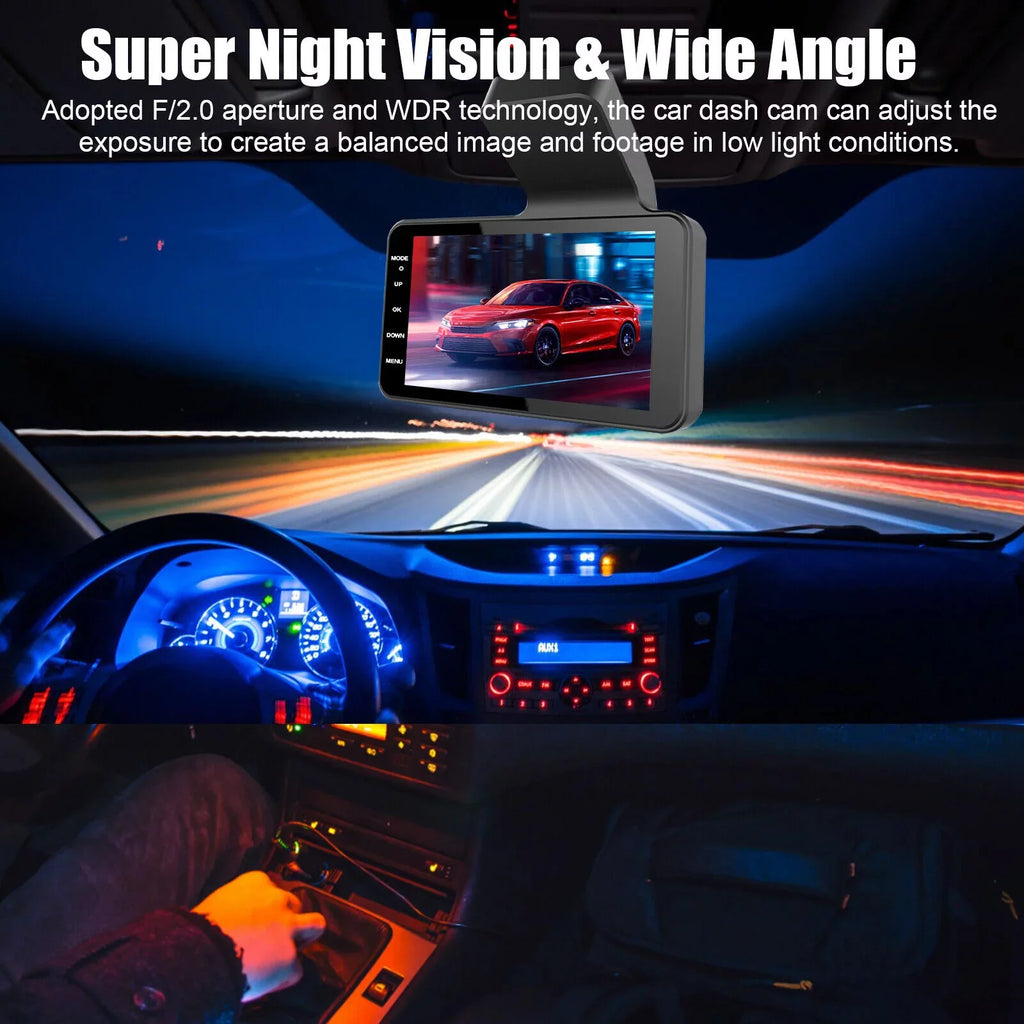 Dual Lens Car  Dash Cam Video Recorder -Sensor 1080P Front And Rear Camera