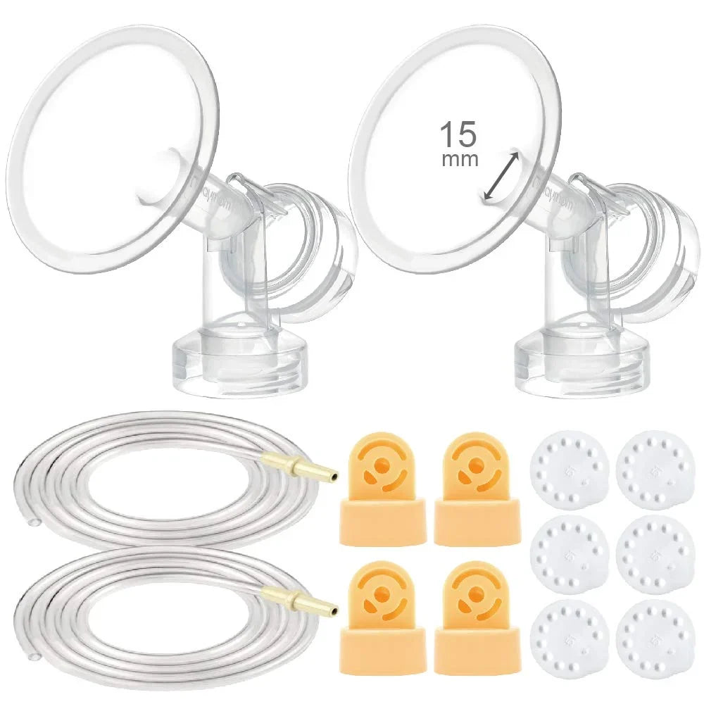 Maymom Pump Parts Compatible with Medela Pump in Style Pumps Not for Pump in Style with MaxFlow (15mm Flanges)