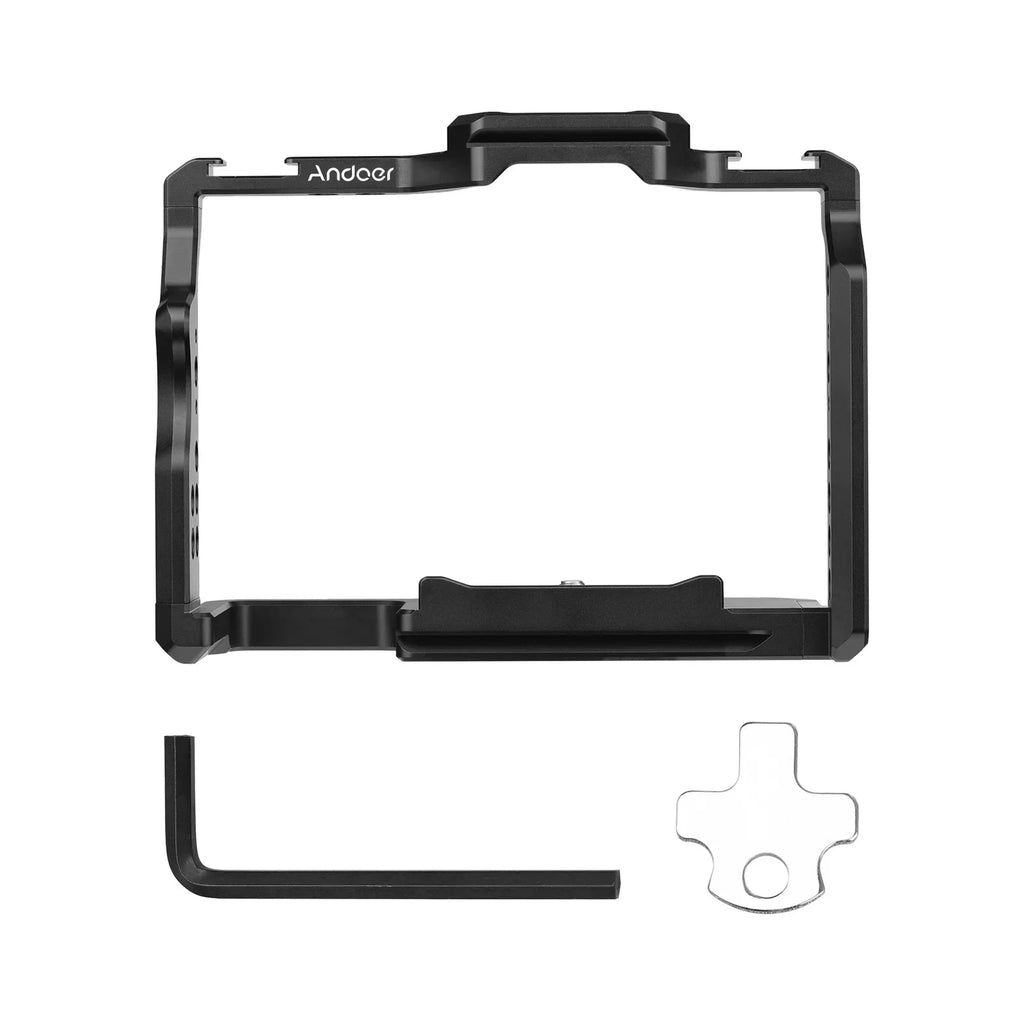 Camera Cage Aluminum Alloy Video Cage with Dual Cold Shoe Mounts Numerous 1/4 Inch Threads Replacement for Sony / / /  /  /
