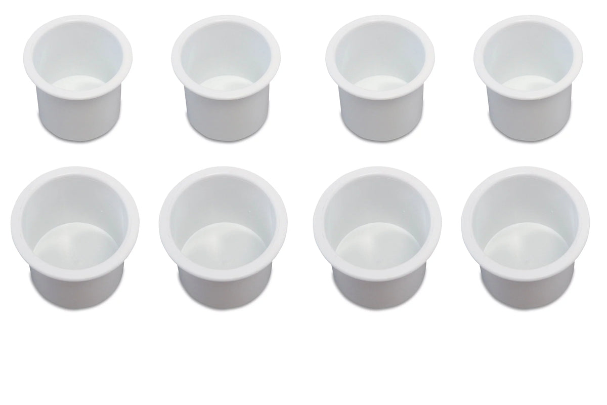 8 Cup Holder Plastic Pocket Recessed Drop In Insert Universal for Boat  Car Truck Sofa Game Table Marine Pontoon Motorhome Camper White