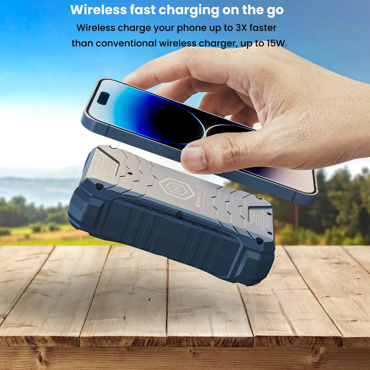 30000mAh 65W -  Rugged and Waterproof, 15W Wireless Charging Portable Charger. Power Bank Compatible with iPhone 15, 14, 13, iPad, MacBook, Samsung , , , Androids, , Pixel