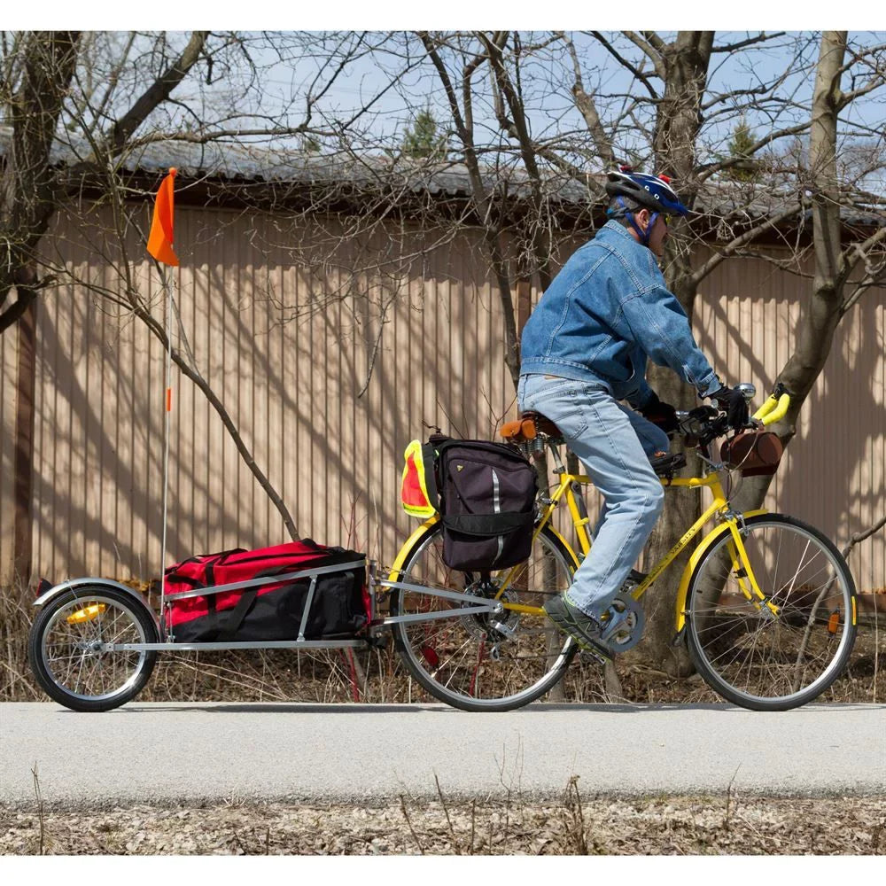 Elevate Outdoor -8002 Single Wheel Pull-Behind Bicycle Cargo Trailer with Cargo Bag