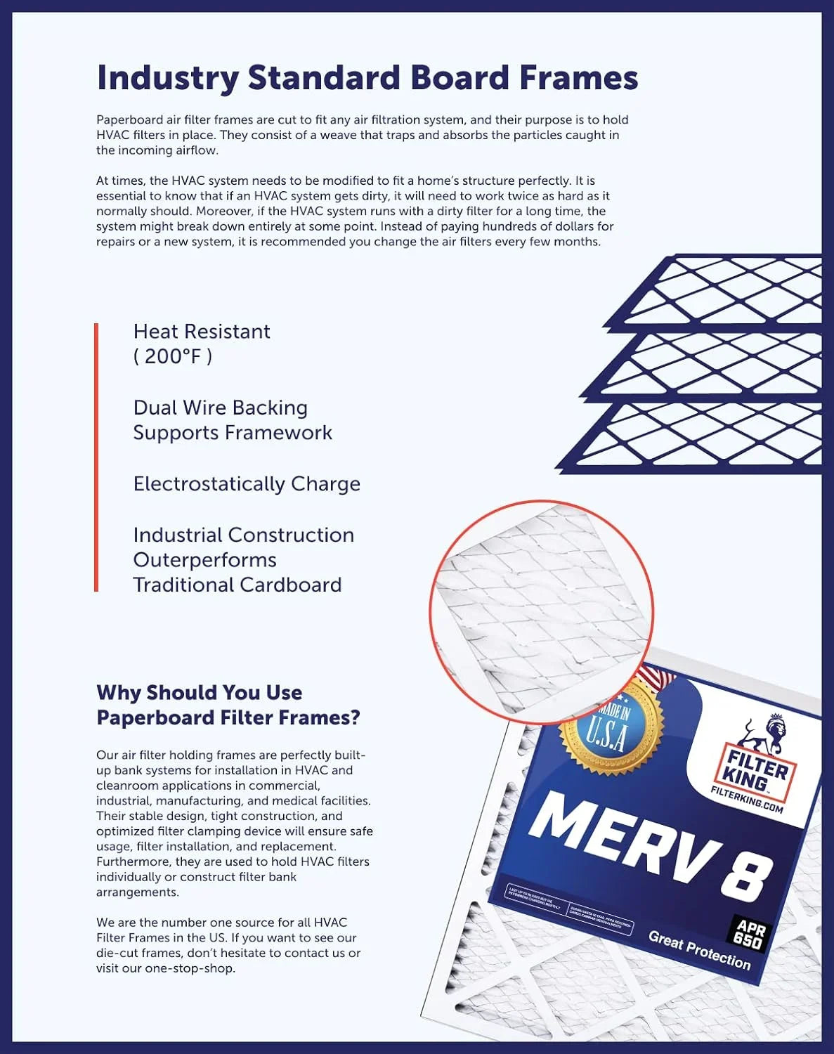 Filter King 22.5x24x1 Air Filter | 4- |  8  Pleated / Furnace Filters |    | Actual Size: 22.5 x 24 x .75"