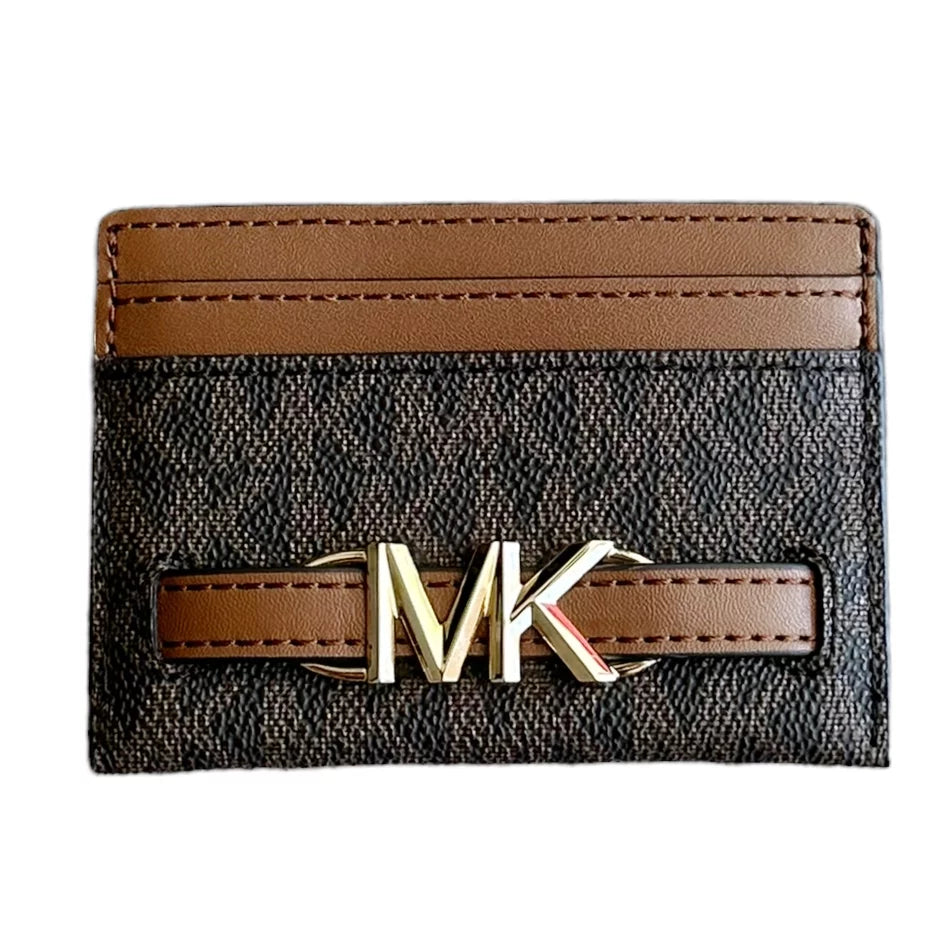 Michael Kors Reed Large Card Holder Wallet Brown  Signature Logo