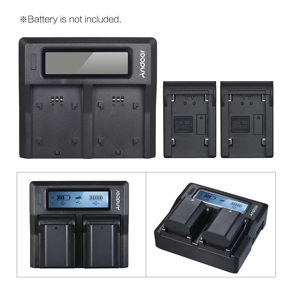 Andoer - Dual Channel  Battery Replacement for Sony