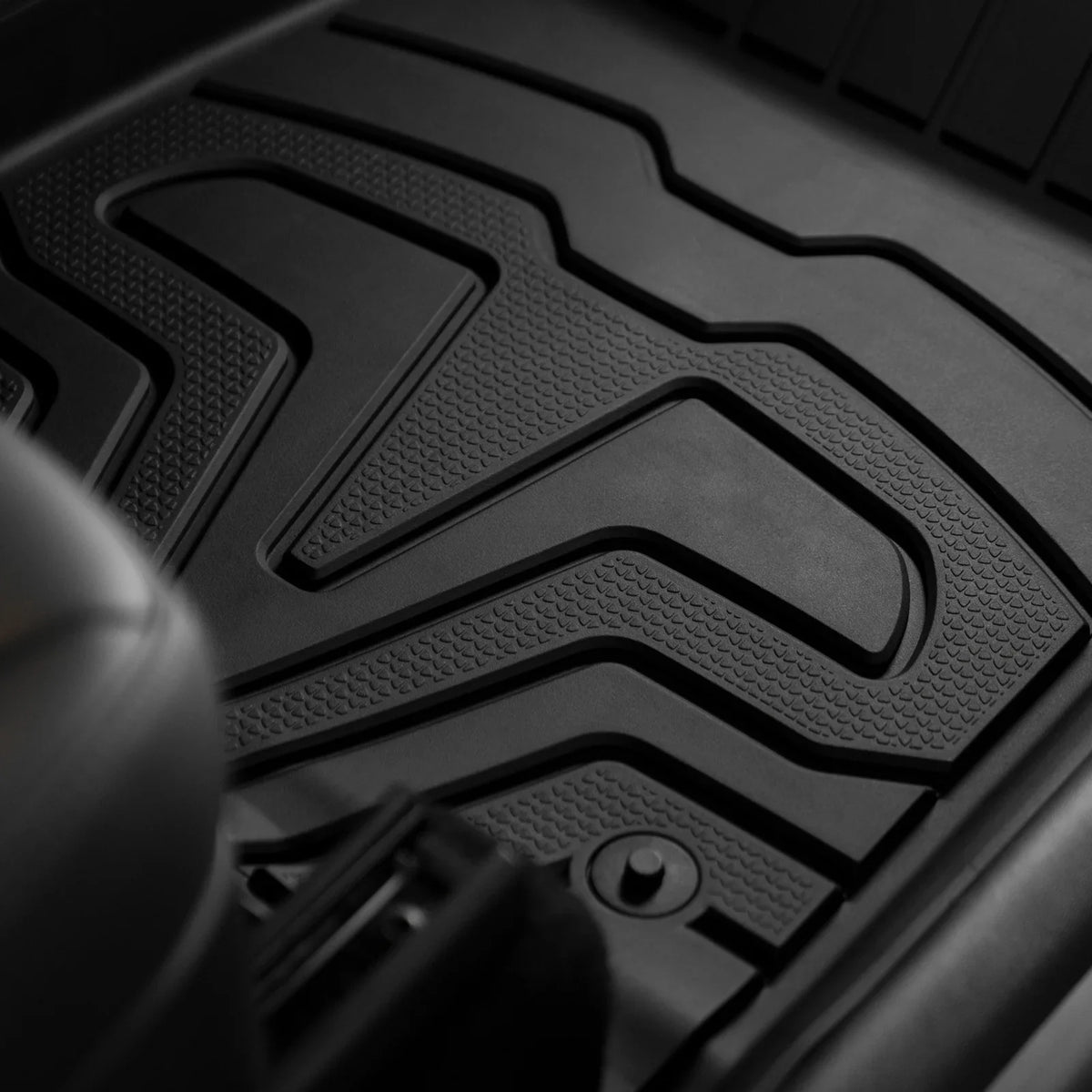 Ikon Motorsports 3D  Floor Mats + Trunk Mat Compatible with 2020-2023 Tesla Model , All Weather Floor Liners, Front & 2nd Row Full Set Custom Protection Heavy Duty Rear Tray Cargo Mats, Black