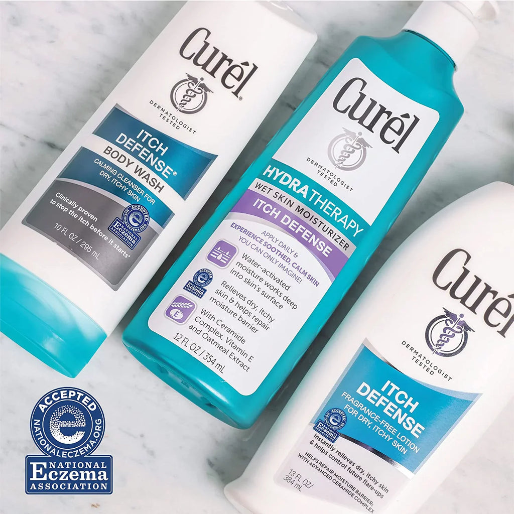 Curel Itch Defense Body Wash, For Dry Skin, 10 oz, 3 Pack