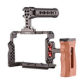 7299 Aluminum Alloy Cage Kit with Video Rig Handle Wooden Grip Replacement for Sony  /  /