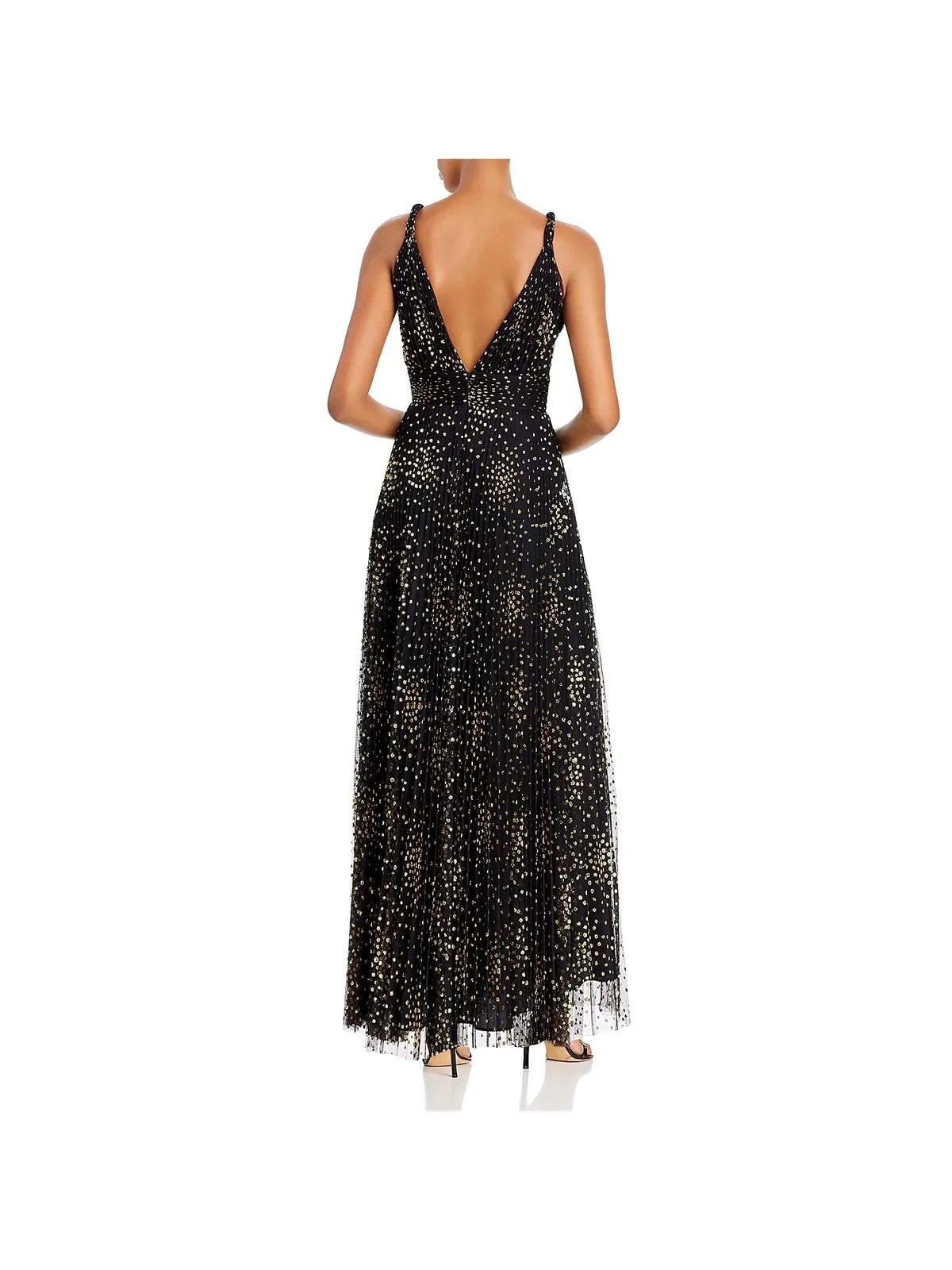 Jill Stuart Womens Metallic Double  Midi Dress Black 2
