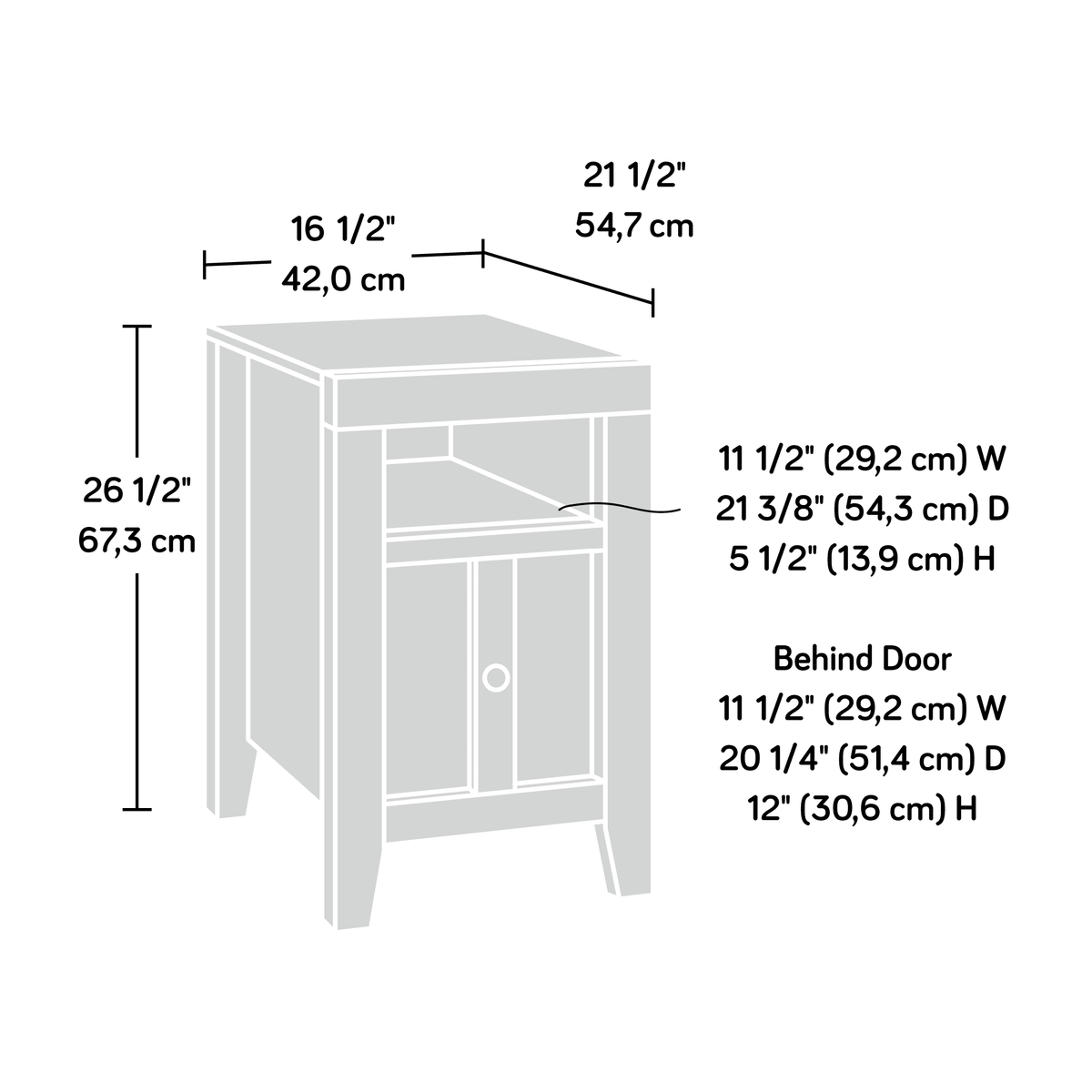 Sauder Dakota Pass End Table, Char Pine Finish