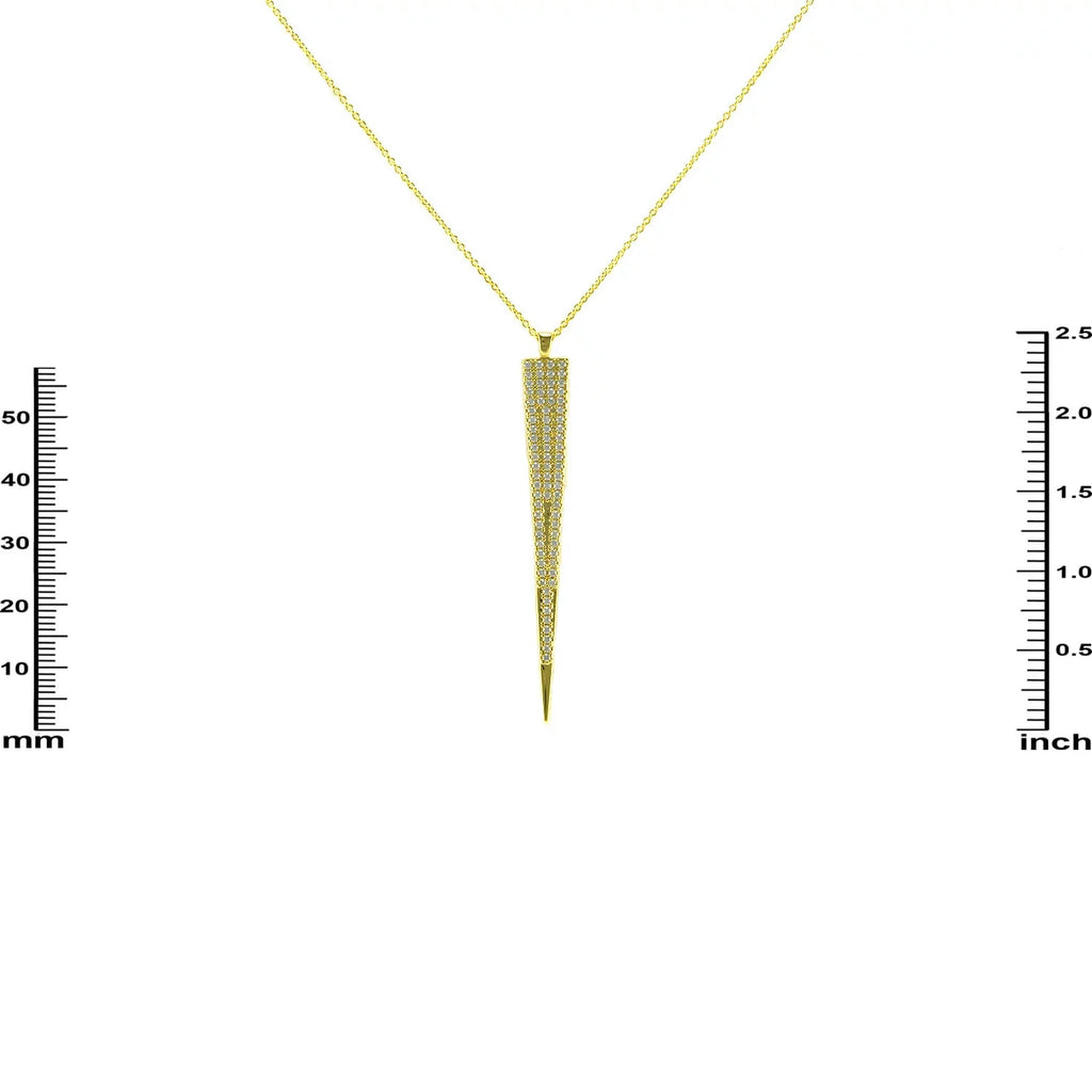 Blue Box Boutique Inc Cubic Zirconia Gold Pointed  Drop Pendant Necklace for Women, Teens