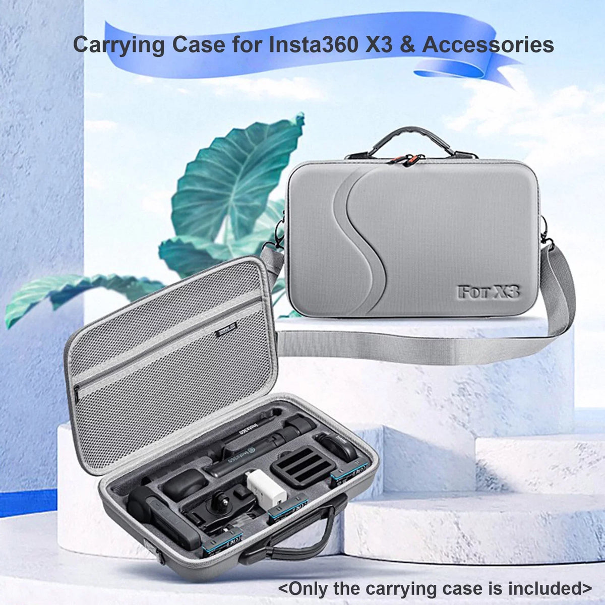 Dadypet Portable  Camera Carrying Case for Insta360 , Shockproof Storage Bag with Shoulder Strap - Travel Ready