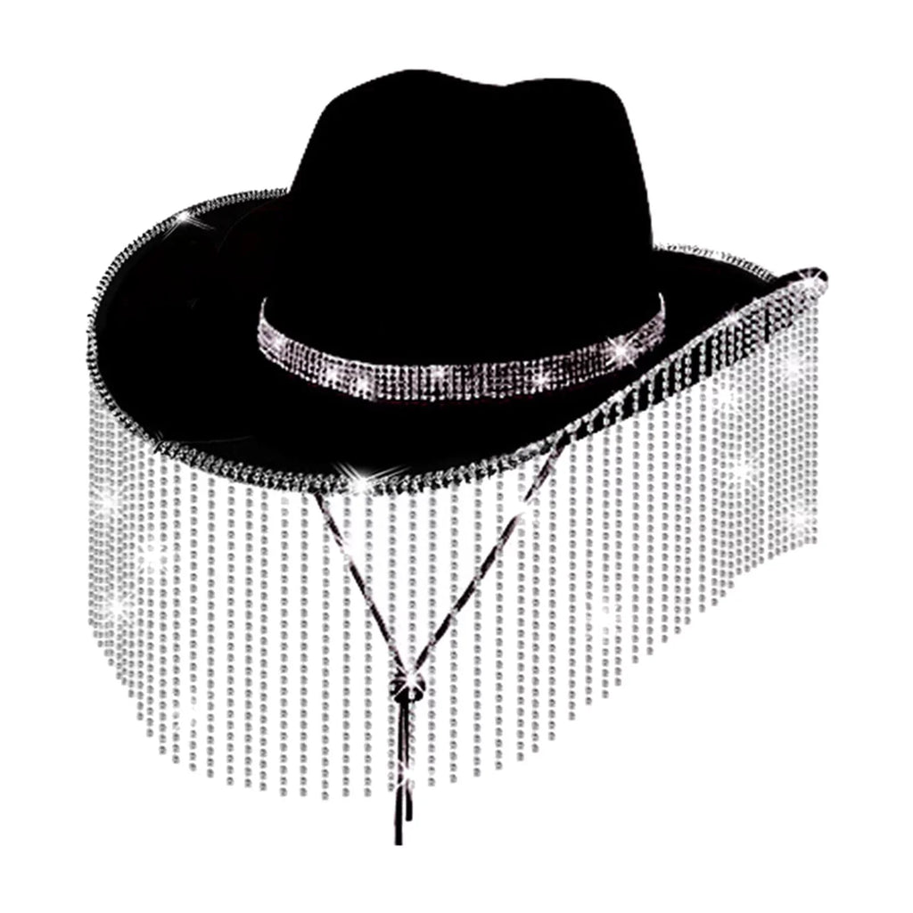 Segolike Cowboy Hat Men Cowgirl Hat Sun Protection Lightweight with Chin Strap Unisex Sunhat Sun Hat for Camping Street Beach Festivals Backpacking Black