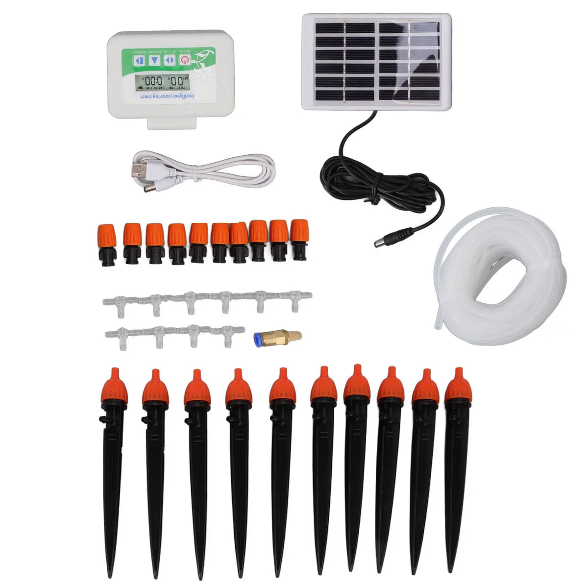 Solar Watering Device Automatic Irrigation System Solar Power Rainproof Auto Watering 850ml Per Min  Port 2000mAh Battery Water Pump Timer