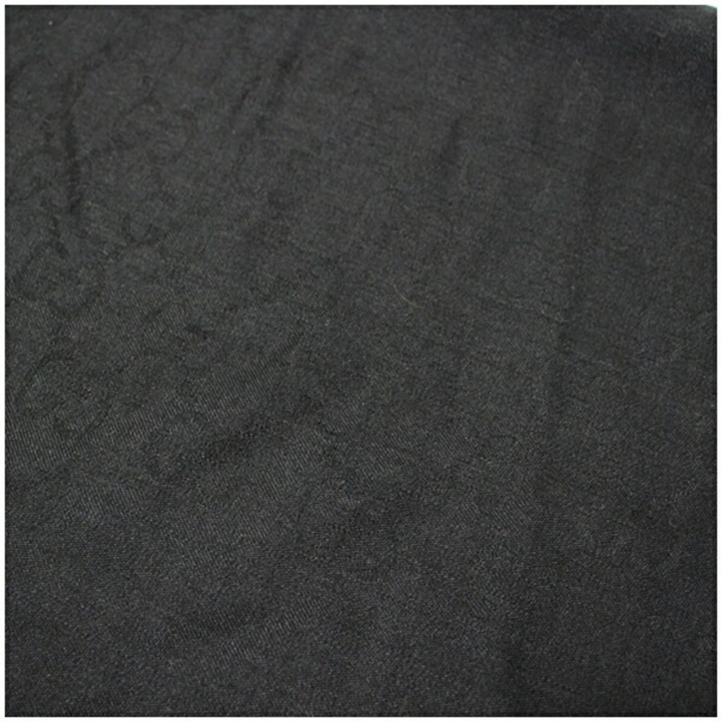 Pre-Owned Gucci Wool x Silk Stole Shawl Rectangular Black  Pattern 165904  Women's (Good)