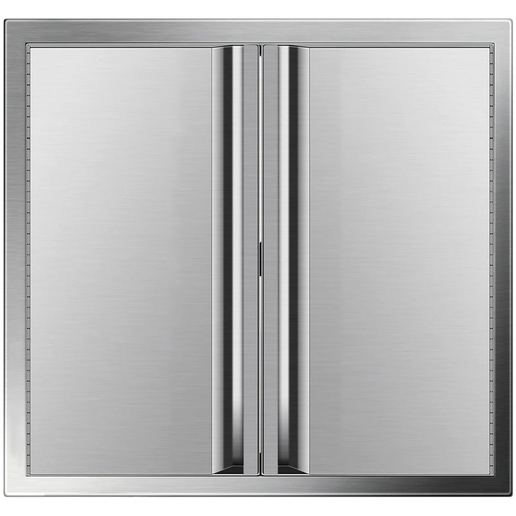 24"x 24" Bbq Access Double Door Outdoor Kitchen Island Stainless Steel Walled