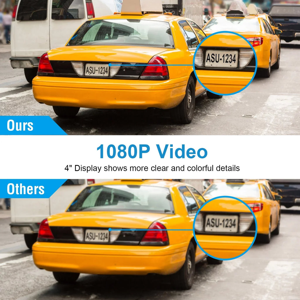 iMouTEK 1080P Touch Screen Car Dash 4in Cam Dash Camera Front and Rear Camera with -Sensor Loop Recording Motion Detection