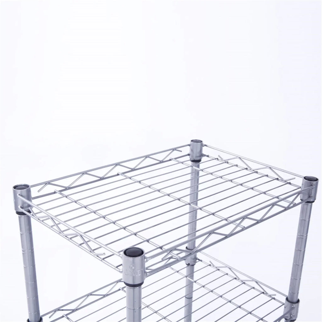 4-Tier Wire Shelving Unit Metal Storage Rack Adjustable Organizer Perfect for Pantry Laundry Bathroom Kitchen Closet Organization (Silver, 13.77L x 9.84 Wx 31.5H)