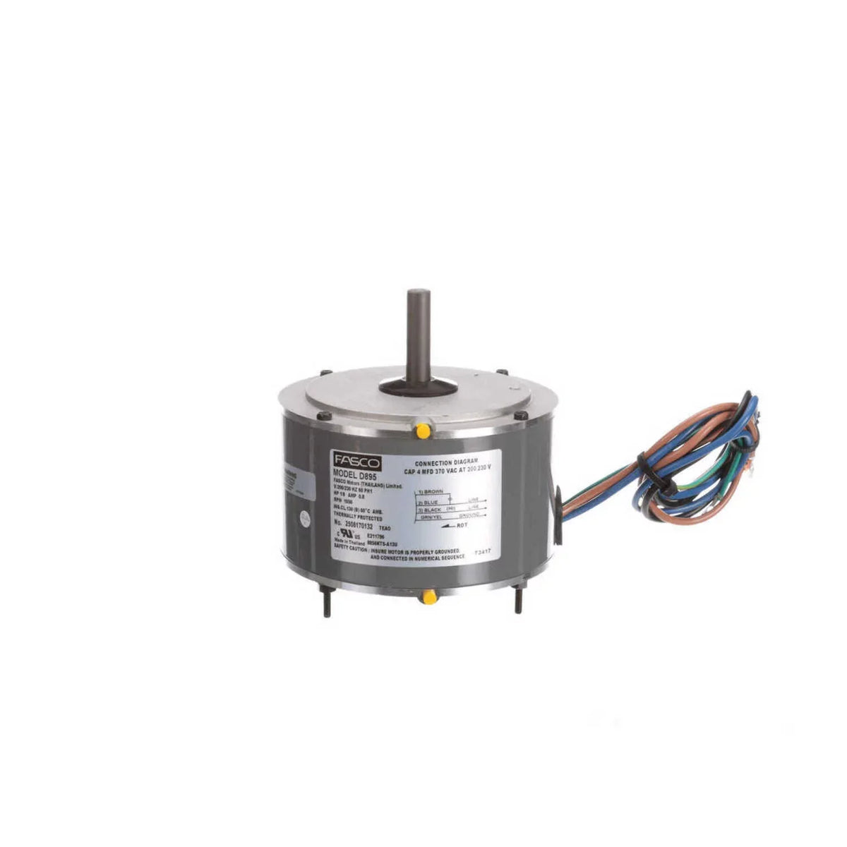 Fasco Motor,1/8 ,1650 rpm,48,200-230V
