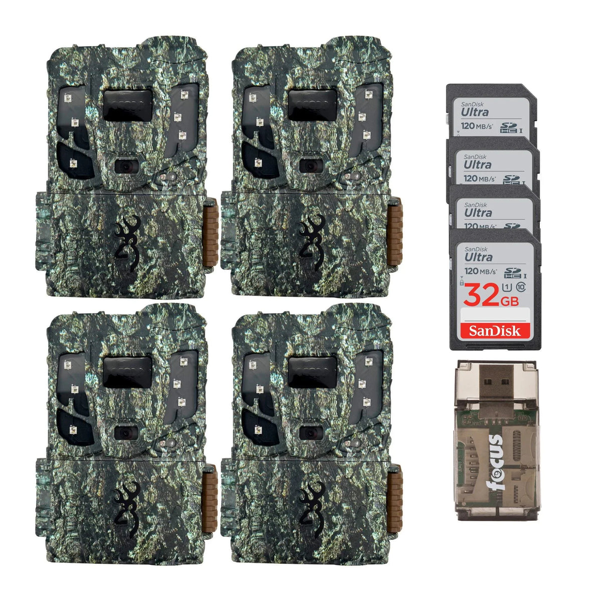 Browning 4PK Pro Scout Max Extreme  Trail Camera w/32GB /Card & Reader