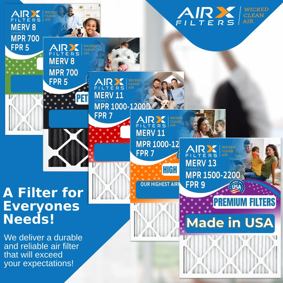 24x24x2 Air Filter  13 Comparable to  1500 - 2200 &  9 Electrostatic Pleated Air Conditioner Filter 6 Pack   Premium  Made 24x24x2 Furnace Filters by     .