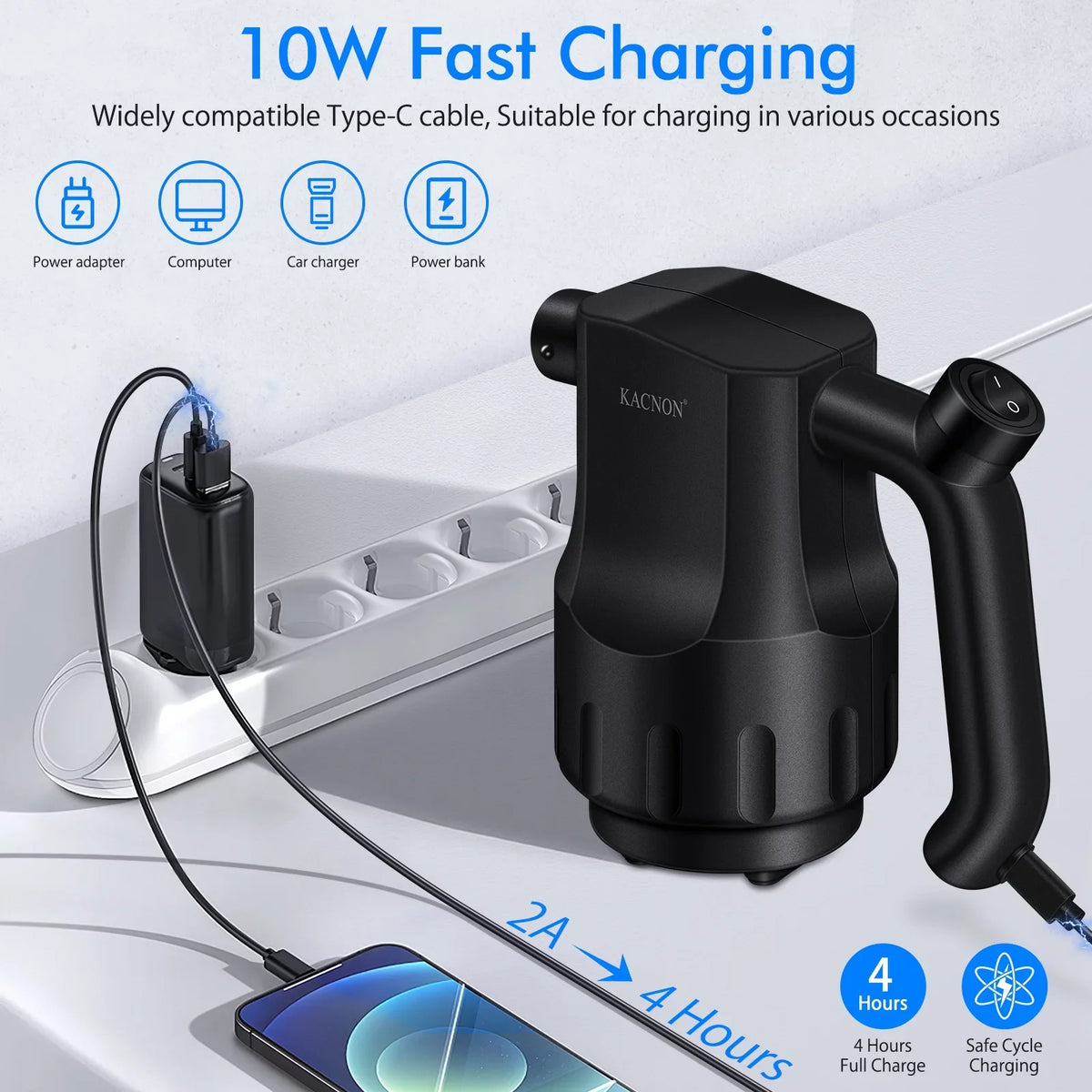 Reesibi Electric Air Duster, Cordless Air Duster 8000mAh Rechargeable Compressed Air Dusters Reusable  Duster for Computer Keyboard Cleaning, 10W Fast Charging, Reusable Dust Destroyer