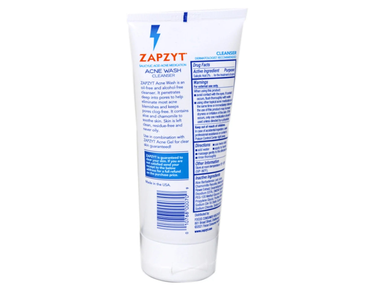 Zapzyt Acne Wash Cleanser Oil Free, 6.25 Oz. - Pack of 6