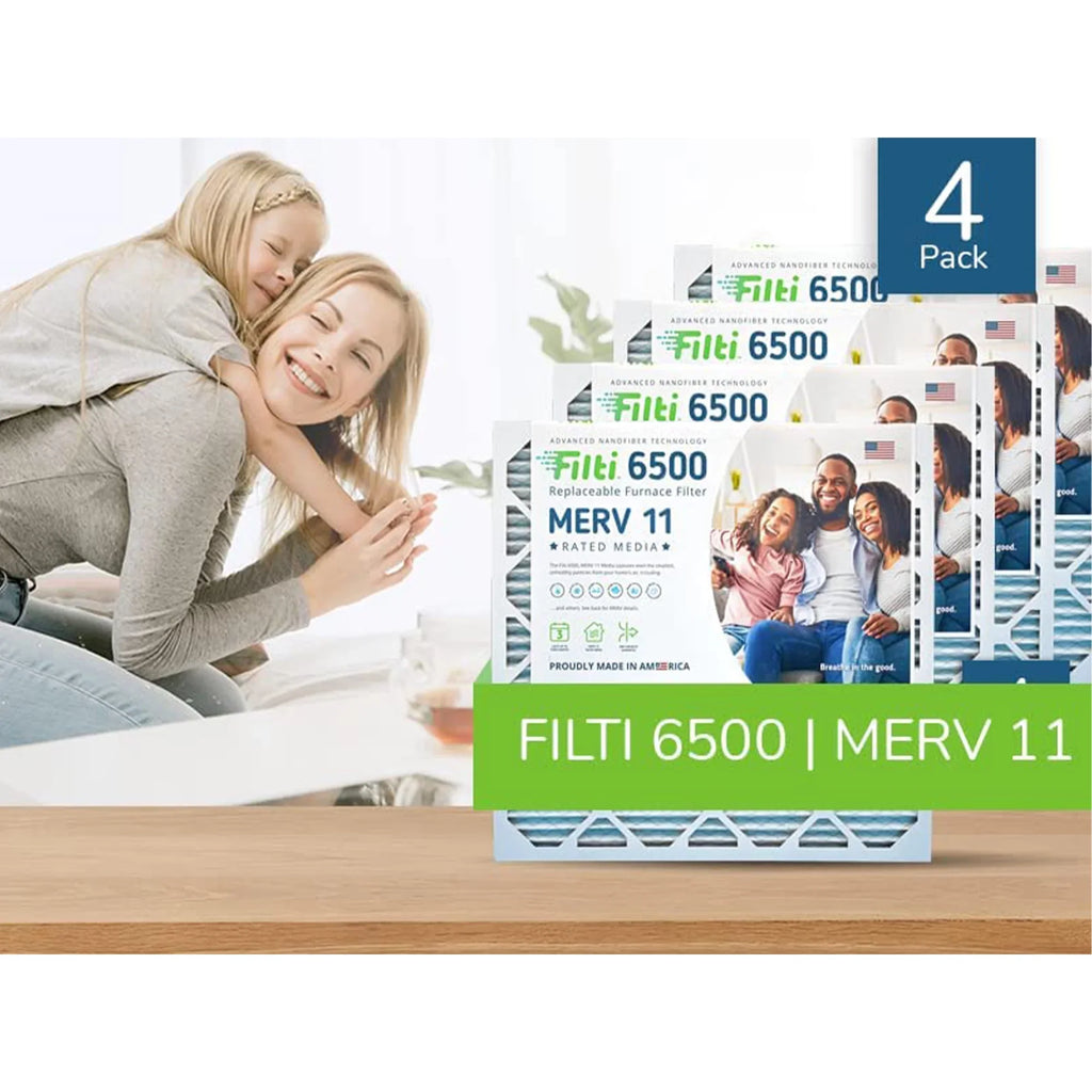 Filti 6500 Pleated Home  Furnace 20x25x1  11 Air Filter (4 Pack)