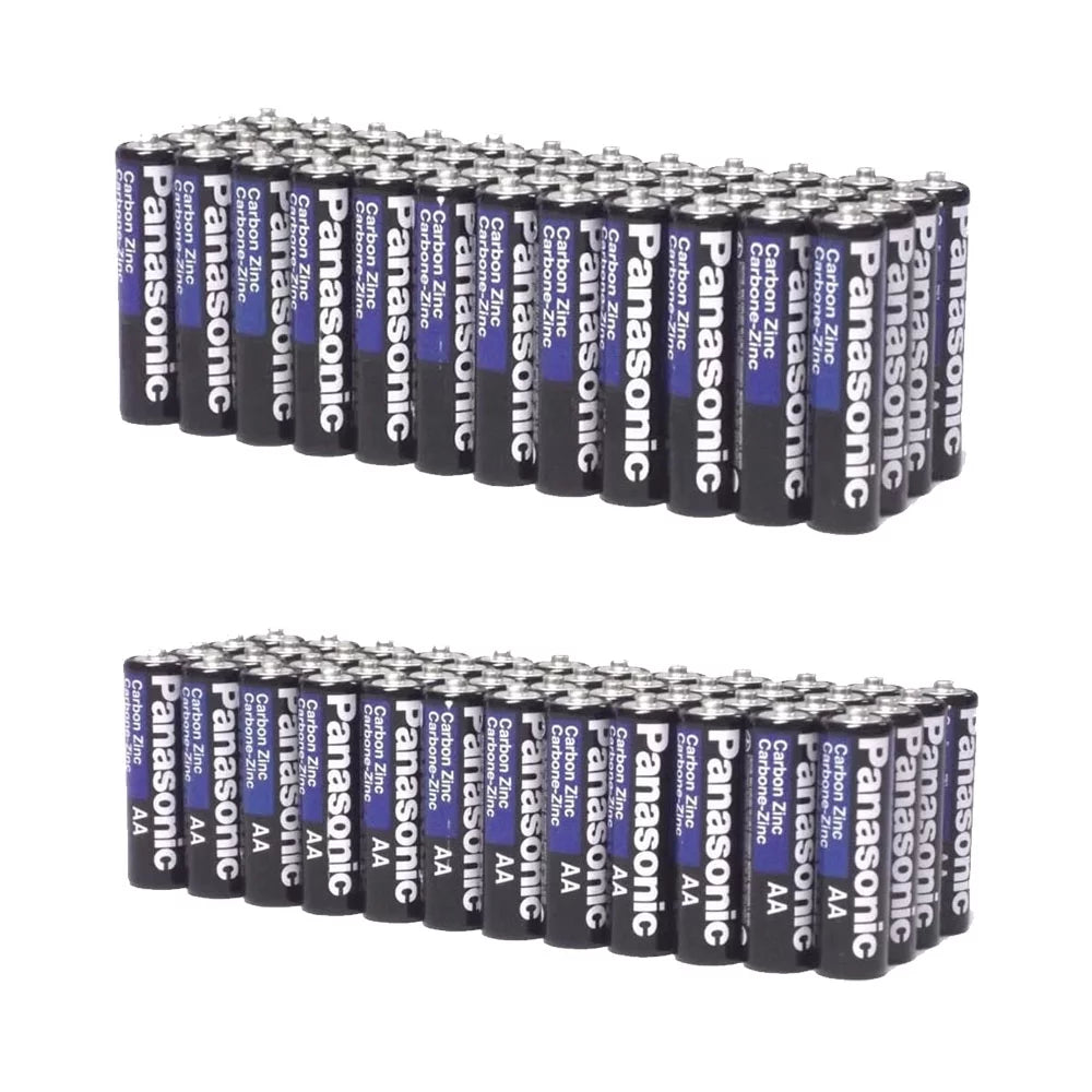 200 Pack Wholesale Lot Panasonic Heavy Duty Batteries 100  + 100  Batteries