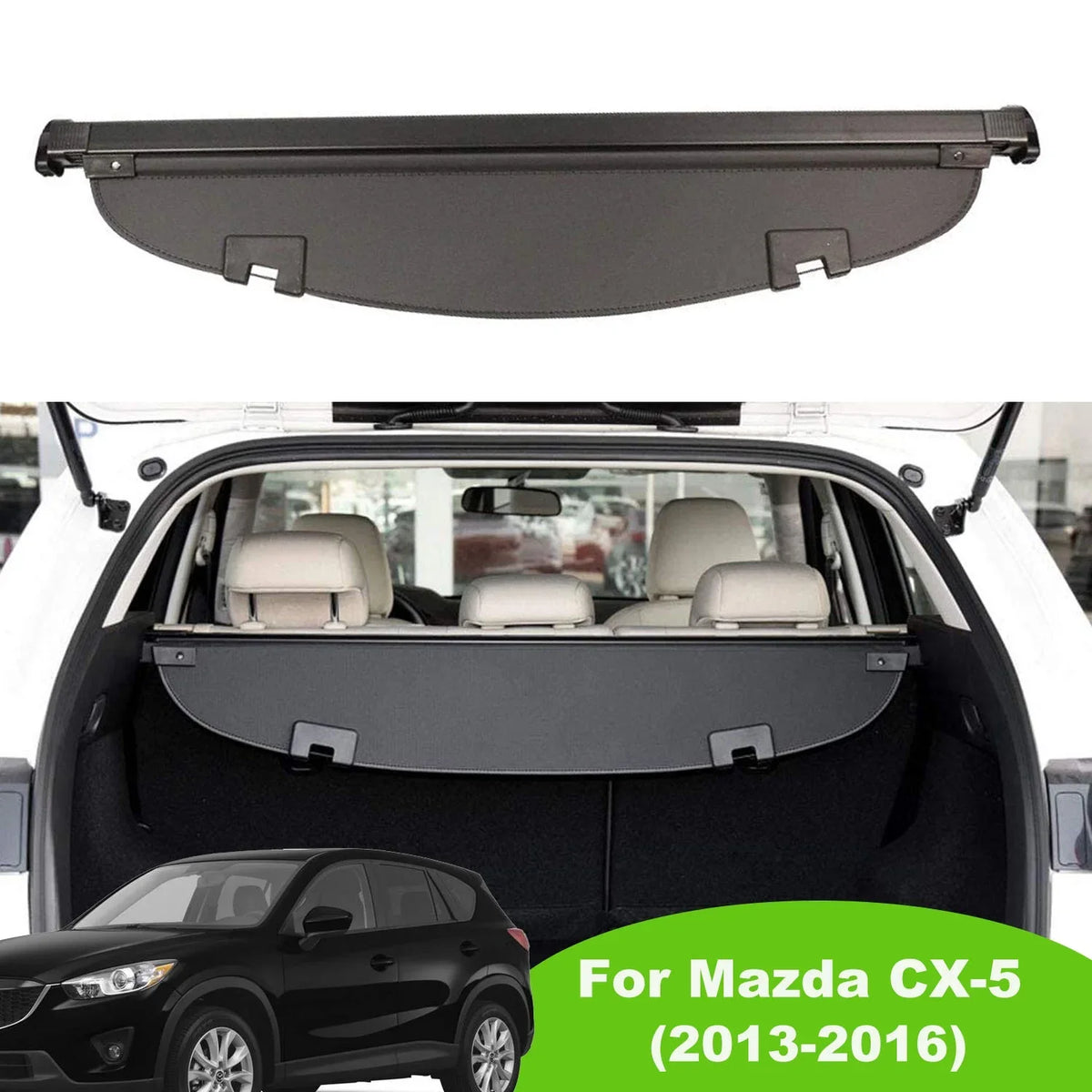 Fit Mazda -5 2013 2014 2015 2016 Black Retractable Cargo Cover  for Mazda -5 2013-2016  Accessory Rear Trunk Area Privacy Shield Shade Cover With Rebounding Plastic