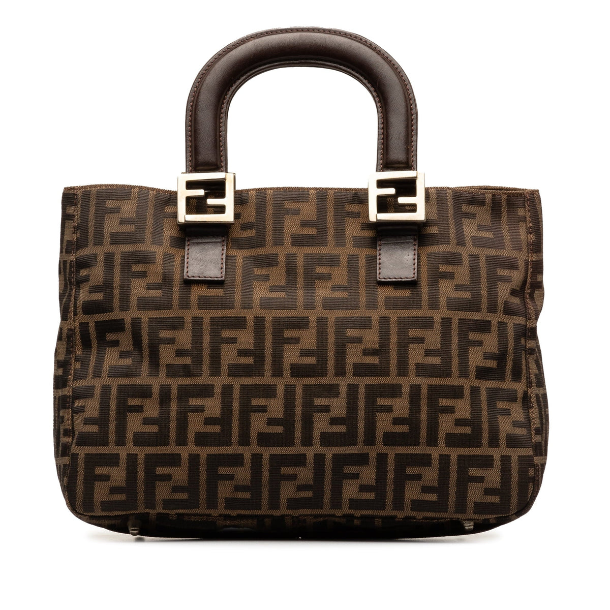 Pre-Owned Authenticated Fendi Zucca Twins Tote Canvas Fabric Brown Tote Bag Unisex (Good)