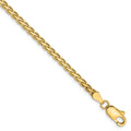 Real 14kt Yellow Gold 3mm Flat Wheat Chain Chain Bracelet; 7 inch; Lobster Clasp; for Adults and Teens; for Women and Men