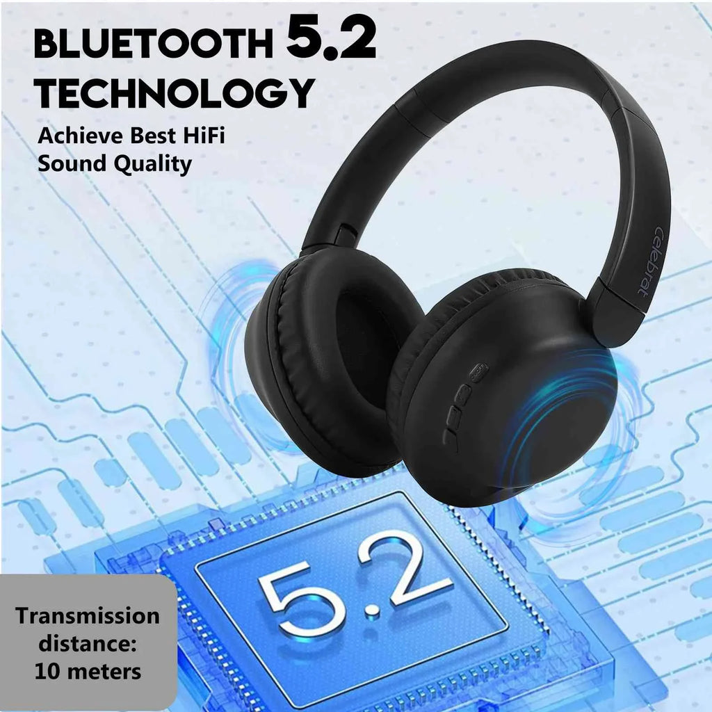 UrbanX Perfect Comfort 955  Overhead Wireless Bluetooth Headphones For  Desire 12s Noise-Cancelling, with – Black