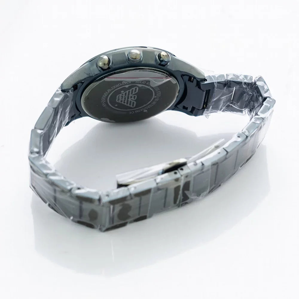 Emporio Armani Renato Chronograph Grey Dial Stainless Steel Bracelet Men's Watch