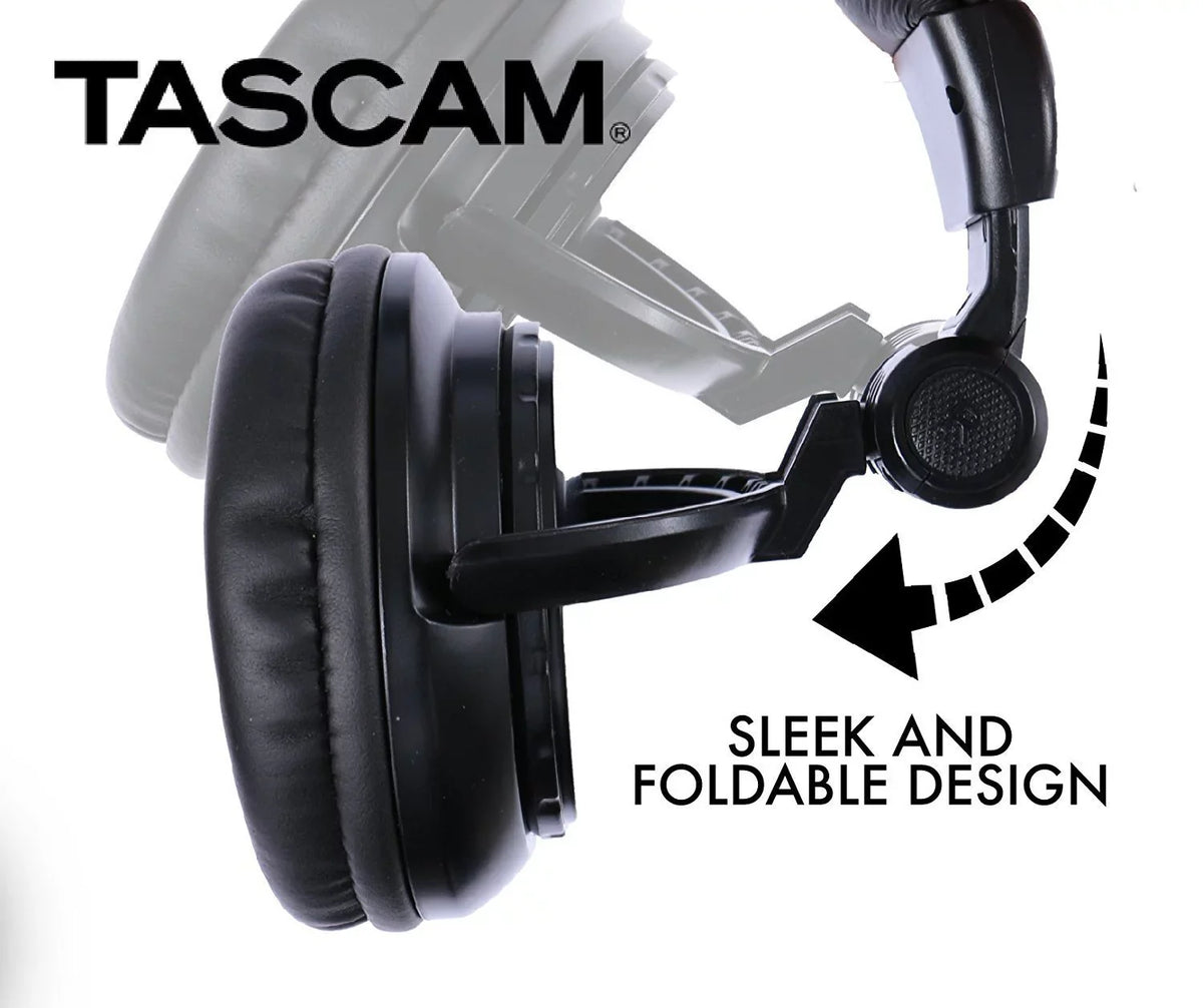 Tascam -03 Closed Back Over-Ear Headphones (Black)
