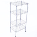 4-Tier Wire Shelving Unit Metal Storage Rack Adjustable Organizer Perfect for Pantry Laundry Bathroom Kitchen Closet Organization (Silver, 13.77L x 9.84 Wx 31.5H)