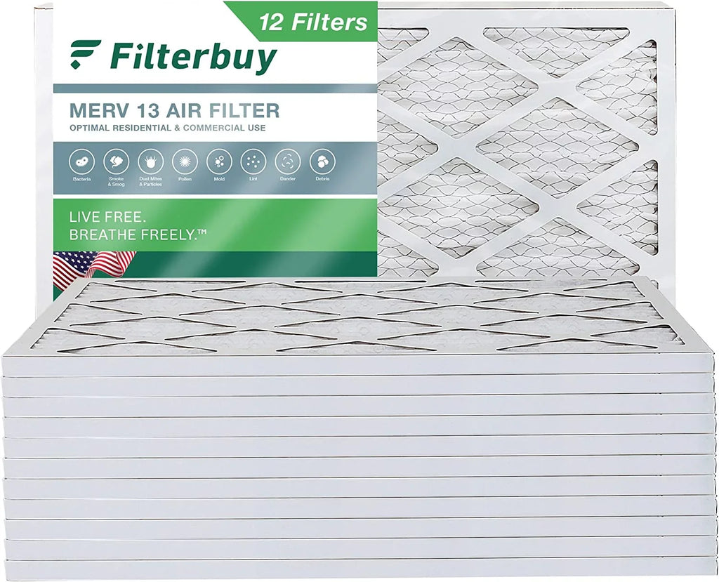 Filterbuy 12x20x1  13 Pleated   Furnace Air Filters (12-Pack)
