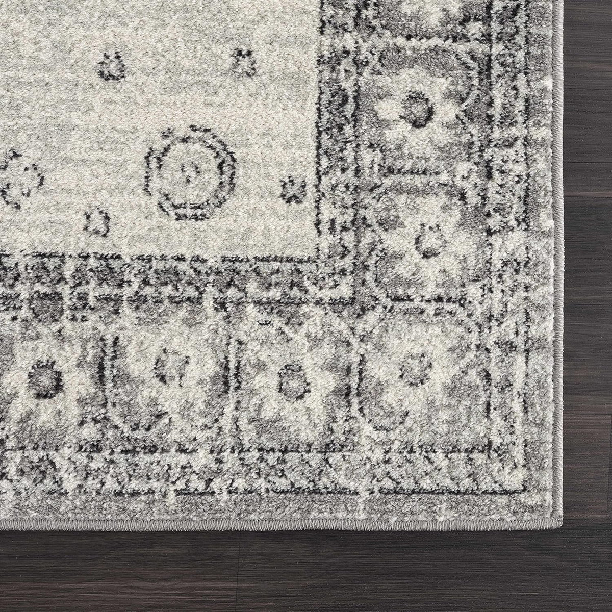 Marash Collection Goksun Persian Traditional Living Room, Bedroom, Indoor Area Rug - Oriental Medallion Pattern - Boho Vintage Distressed - Grey, Beige - 7'10"  10'