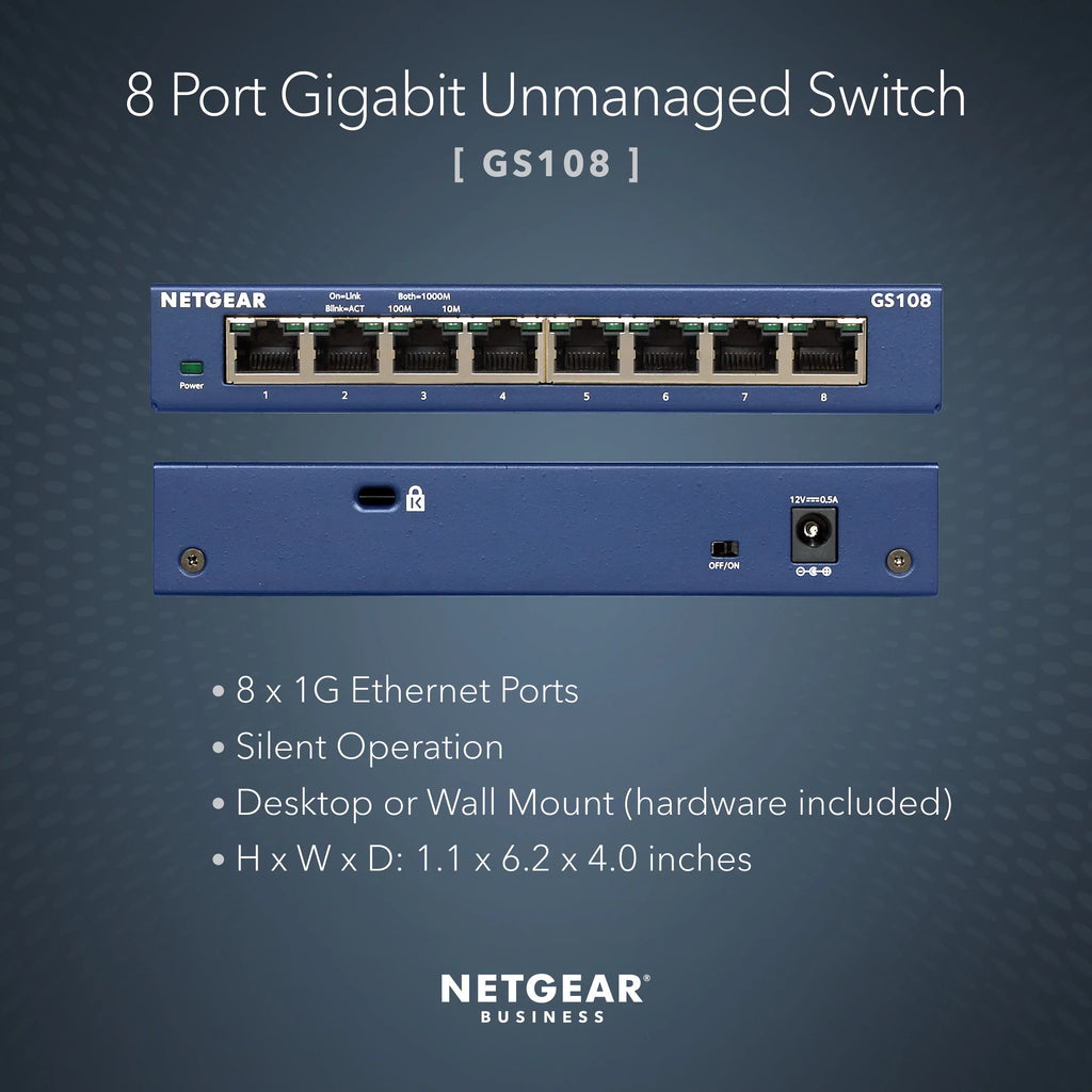 '- 8-Port Gigabit Ethernet Unmanaged Switch ()