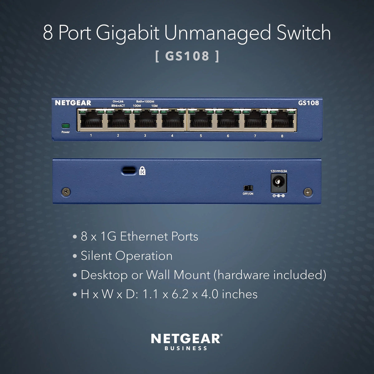 '- 8-Port Gigabit Ethernet Unmanaged Switch ()