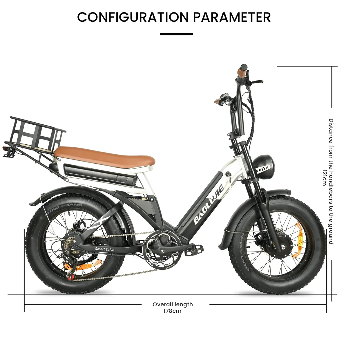 2000W Dual Motors Ebike 48V30AH(15AH+15AH Dual Battery) 35MPH Electic Bicycle 20''*4.0 Fat Tire  7 Speed Hydraulic Disc Brake 100 Miles Max Range Electric Bike Lockable Suspension black  Rear Shelf
