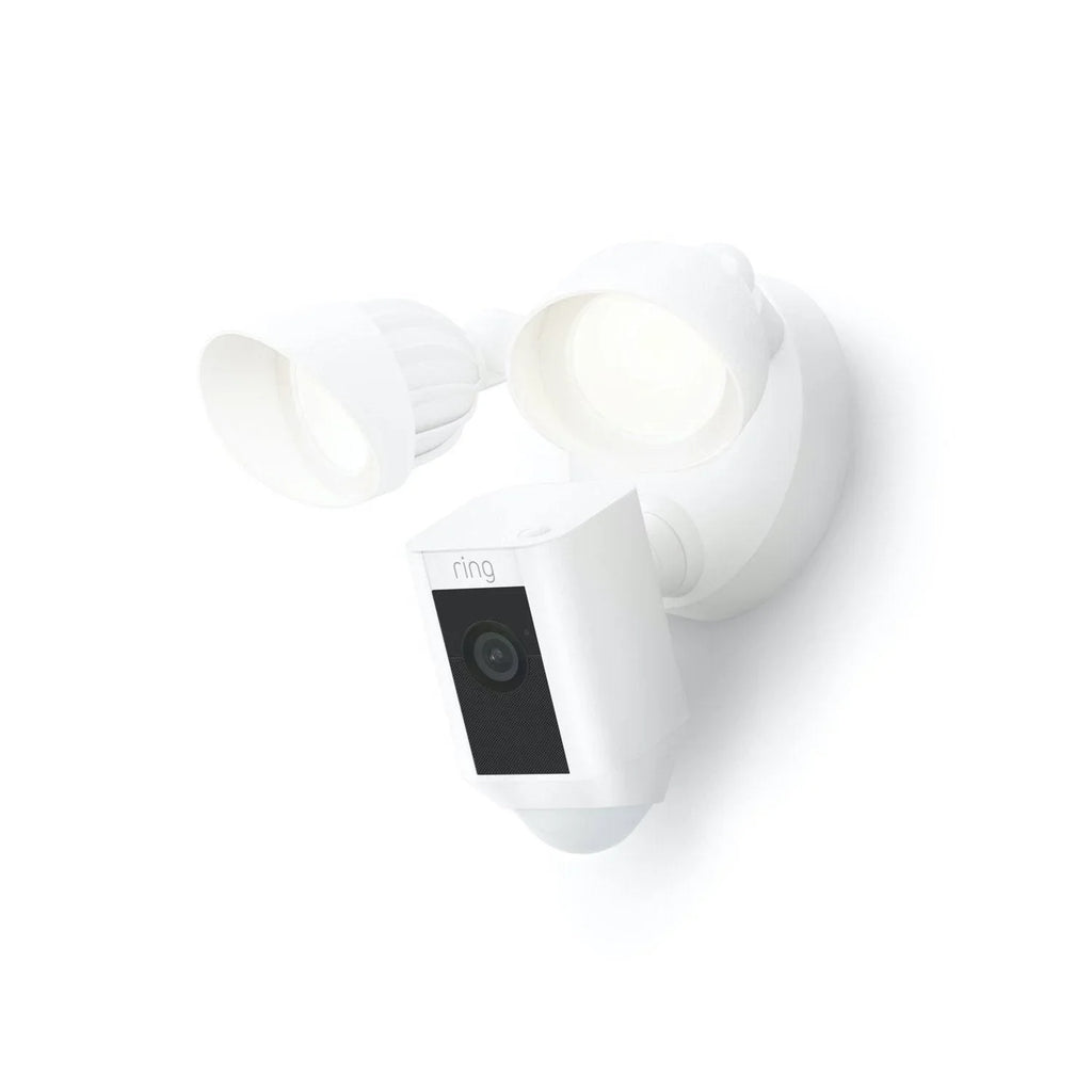 Restored Ring_Floodlight Cam Wired Plus with Motion Activated , White, 2021 Release, Outdoor, WiFi, /Network (Refurbished)