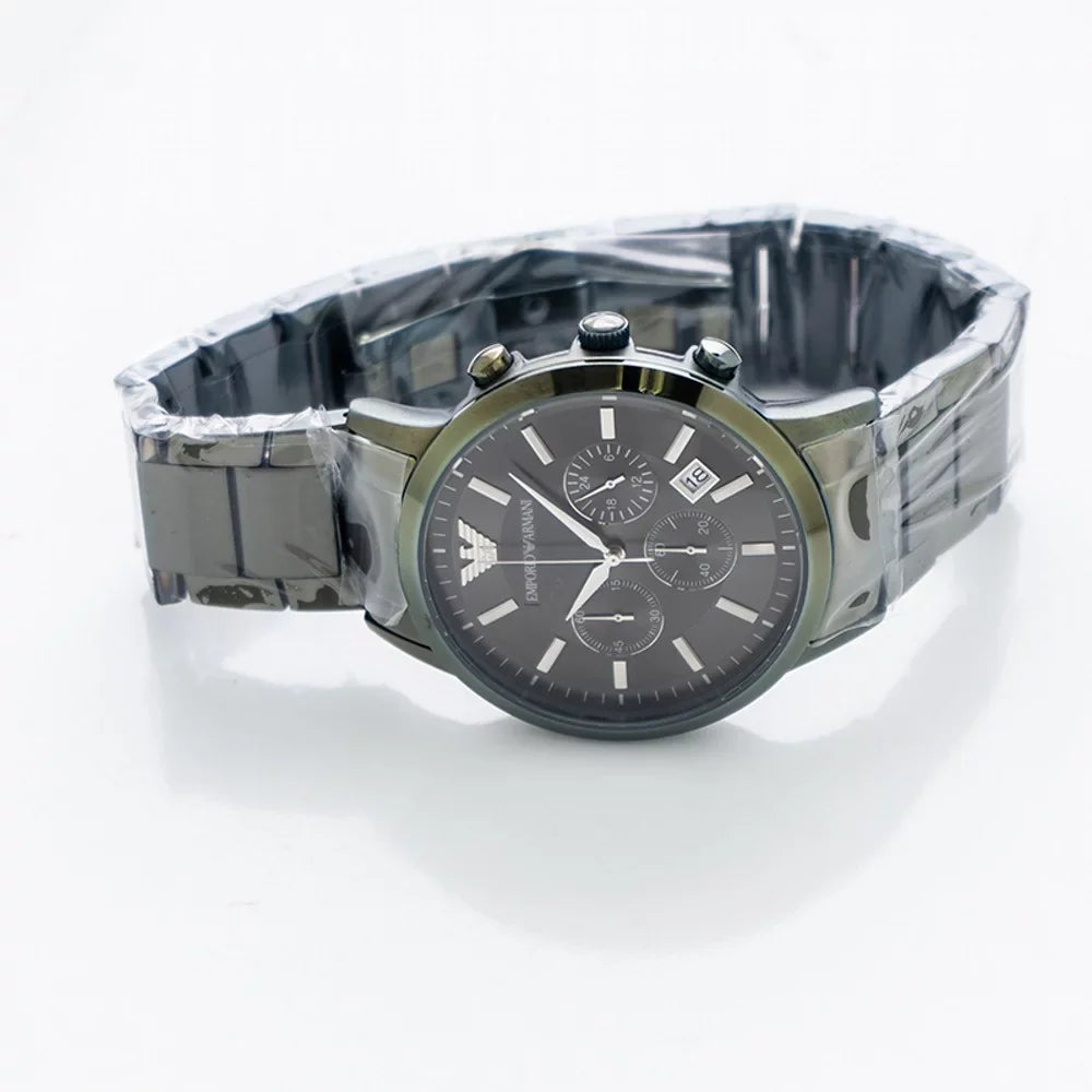 Emporio Armani Renato Chronograph Grey Dial Stainless Steel Bracelet Men's Watch