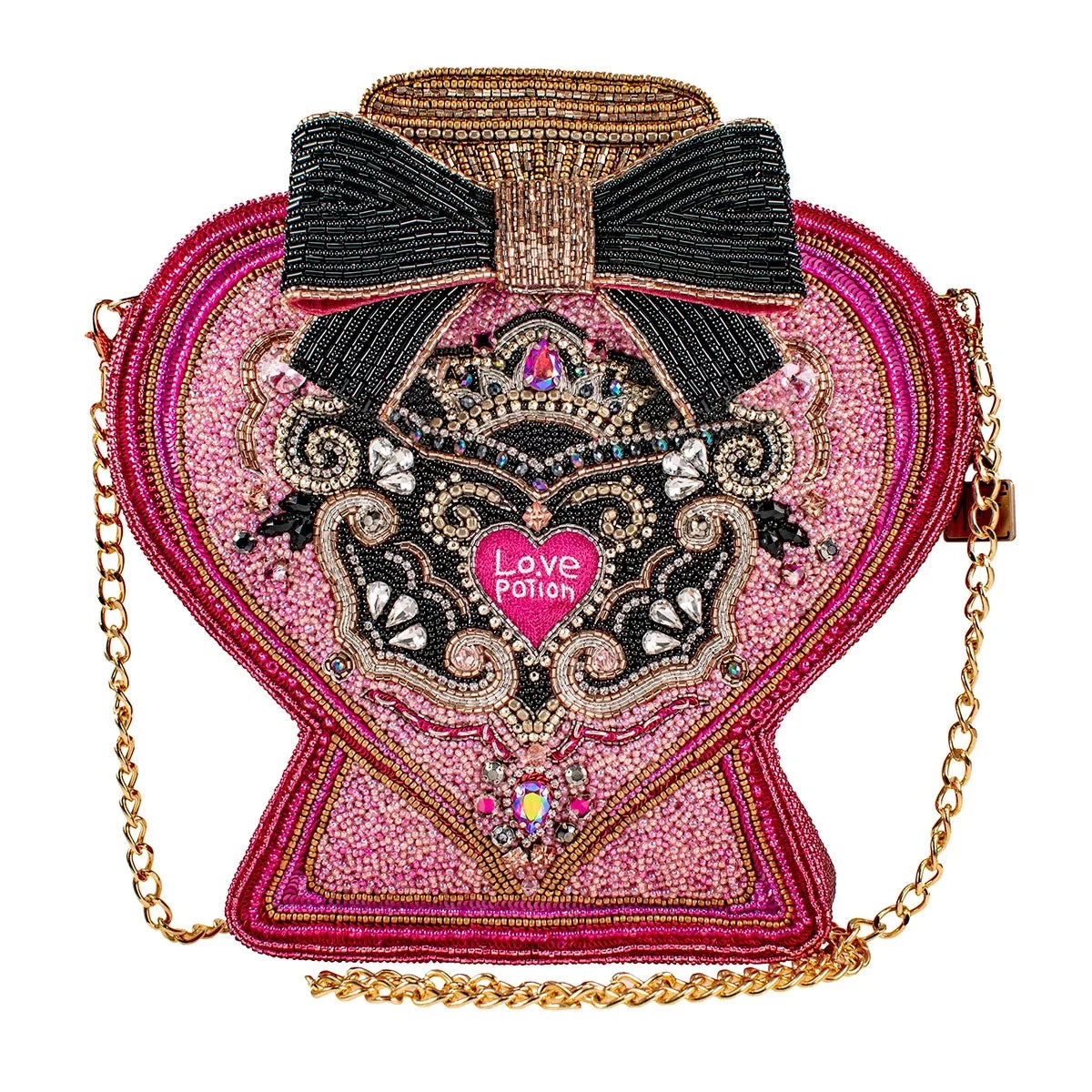 Mary Frances   Pink Bottle Beaded Handbag Purse