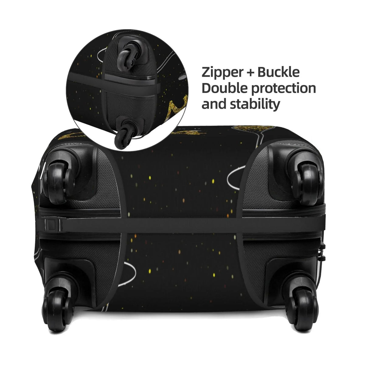 Haiem Happy New Year 2024 (2) Luggage Cover,Durable, Washable Suitcase Protector With Anti-Scratch Technology - Keep Your Luggage Looking New Medium
