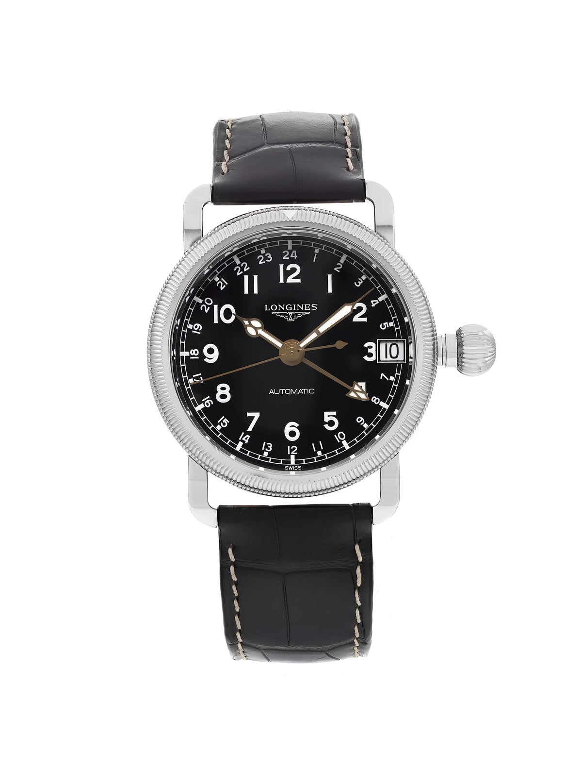 New Longines Heritage Avigation  Steel Black Automatic Watch .778.4.53.2