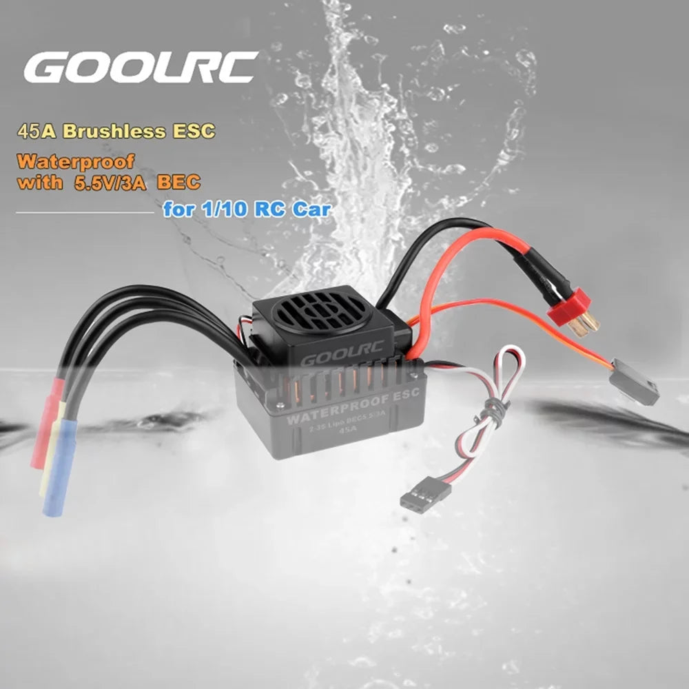 GoolRC Upgrade Waterproof  4370KV Brushless Motor with 45A  Combo Set for 110  Car Truck