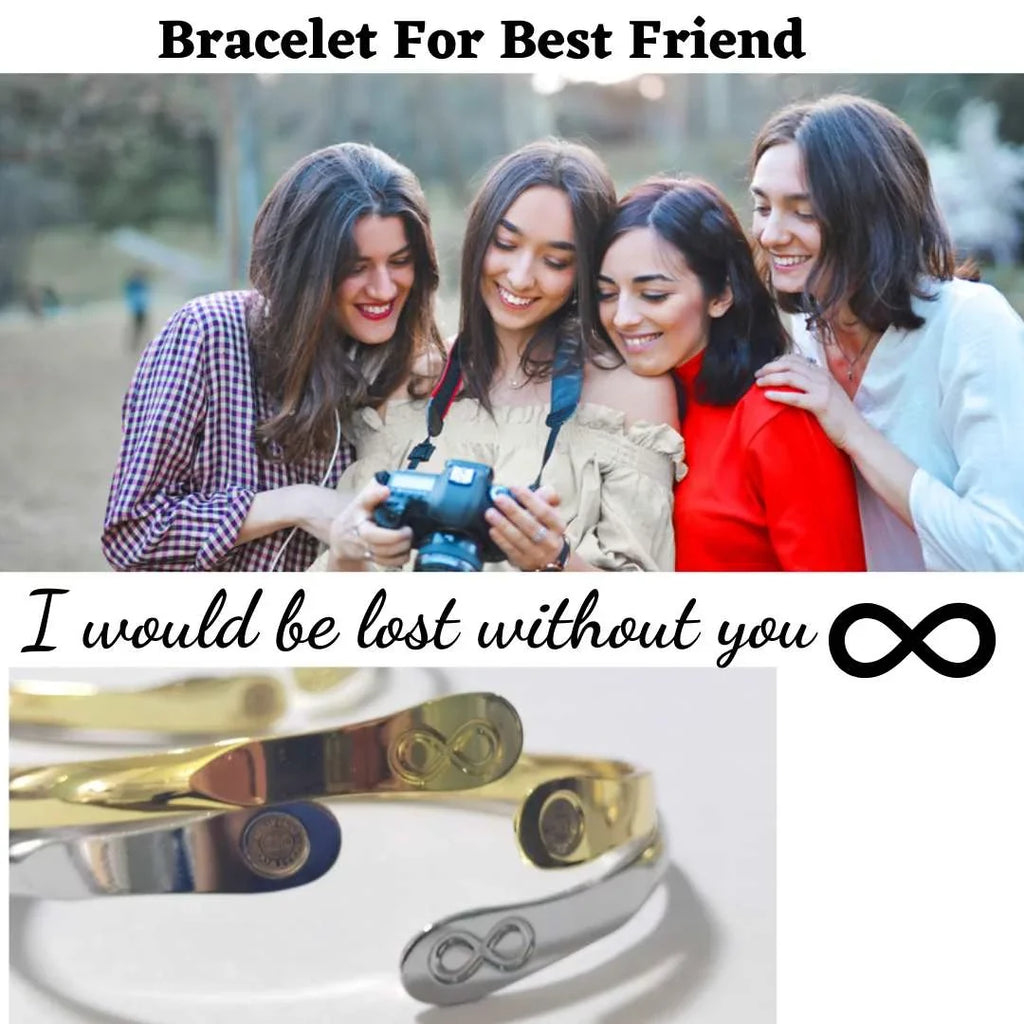 Friendship Bracelets, Infinity Bracelets, Best Friend Bracelets, Engraved Bracelets  would be lost without you- Infinity Sign