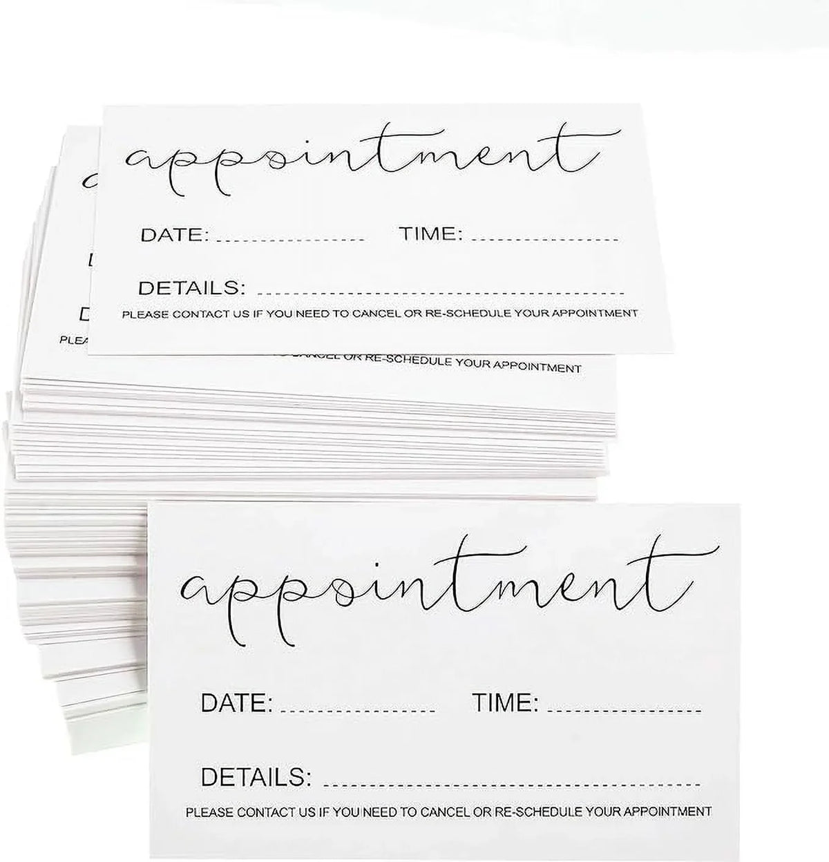 Appointment Reminder Cards (Pack of 100) for Beauty Makeup Hair Nail Salon Barber Shop Restaurants Therapist Pack of 100